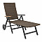 Garden rattan folding lounger CALVIN (brown)