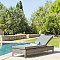 Rattan lounger NOAH incl. cushions (grey)