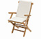 Garden folding chair with cushion IVORY (teak)