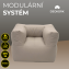 Garden textile armchair MODULTEX (cappuccino) - cappuccino