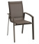 Aluminum armchair with fabric NOVARA (grey-brown) - grey-brown