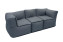 Textile modular 3-seater bench MODULTEX (grey) - grey