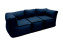 Textile modular 3-seater bench MODULTEX (dark blue) - tmavě modrá