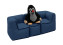 Textile children&#039;s modular 3-seater bench MODULTEX KIDS (dark blue) - tmavě modrá