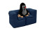 Textile children&#039;s modular 2-seater bench MODULTEX KIDS (dark blue) - tmavě modrá