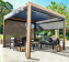 Garden aluminum gazebo electric MEGAN 3.6x3.6 m (wood effect) - graphite