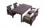 Garden rattan set CORFU LOUNGE SET II. 1+4 (brown) - Dark brown