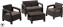 Garden rattan set CORFU brown - Dark brown