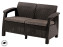 Garden rattan sofa 2-seater CORFU LOVE SEAT (brown) - Dark brown