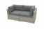 Rattan 2-piece bench SEVILLA (grey) - Dark grey