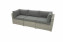 Rattan 3-seater bench SEVILLA (grey) - Dark grey