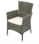 MODENA stackable rattan armchair with cushion (grey) - Dark grey