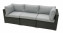 Rattan 3-seater bench SEVILLA (anthracite) - Anthracite