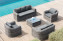 Rattan set BORNEO LUXURY for 7 people (grey) - Dark grey