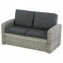 Rattan bench for 2 people SANTORINI (grey) - Dark grey