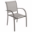 Aluminum armchair with fabric VALENCIA (grey-brown) - Light grey