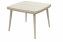 Garden rattan table with glass VICTORIA 100 x 100 cm (beige) - Beige