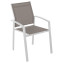 Aluminum armchair with fabric BERGAMO (white)