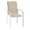 Aluminum armchair with fabric NOVARA (white) - White