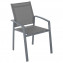 Aluminum armchair with fabric BERGAMO (grey) - Light grey