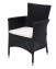 MODENA stackable rattan armchair with cushion (black) - Black