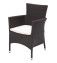 MODENA stackable rattan armchair with cushion (brown) - Dark brown