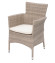 MODENA stackable rattan armchair with cushion (grey-beige) - Beige