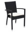 Garden rattan armchair NAPOLI with cushion (black) - Black