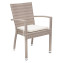 Garden rattan armchair NAPOLI with cushion (grey-beige) - Beige