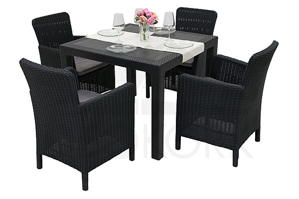 Artificial rattan garden set DANTE MINI 1+4 (anthracite)