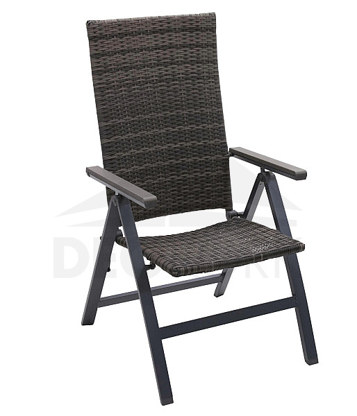 Adjustable garden rattan chair CALVIN (grey)