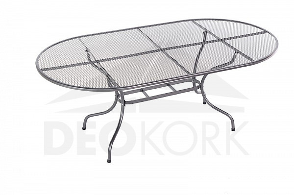 Oval metal table 190 x 105 cm