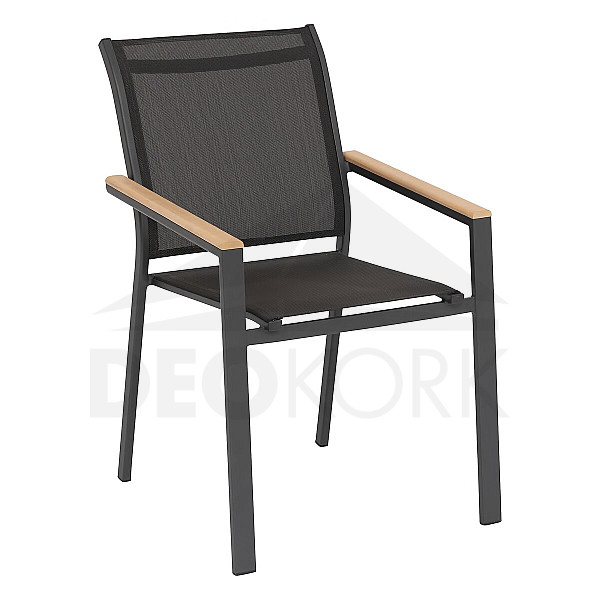 Aluminum armchair with fabric ZEUS (anthracite)