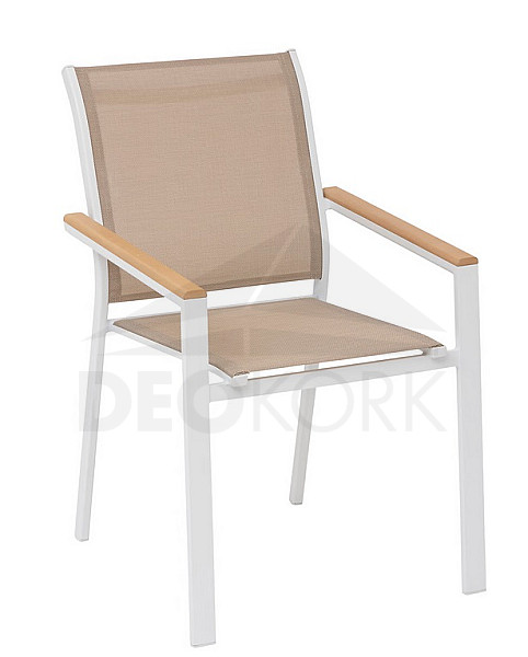 Aluminum armchair with fabric ZEUS (white)