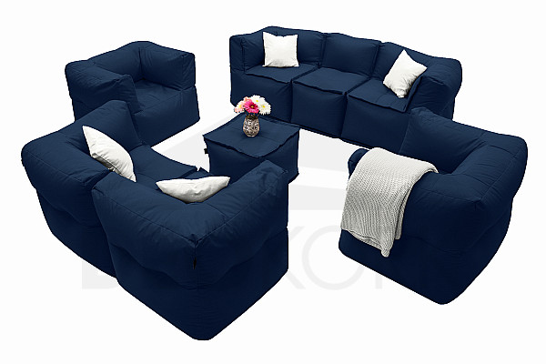 MODULTEX textile modular set for 7 people (dark blue)