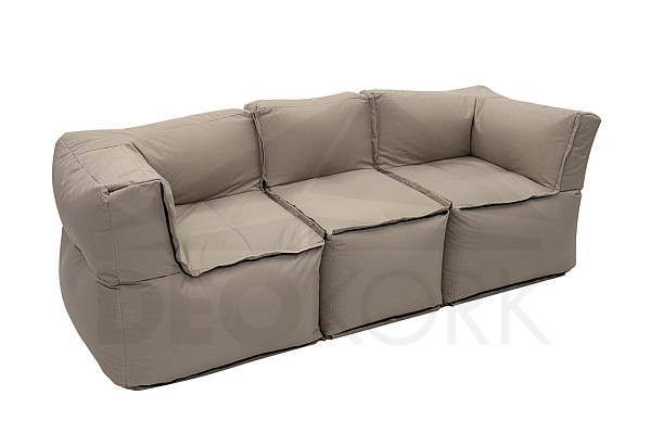 Textile modular 3-seater bench MODULTEX (cappuccino)