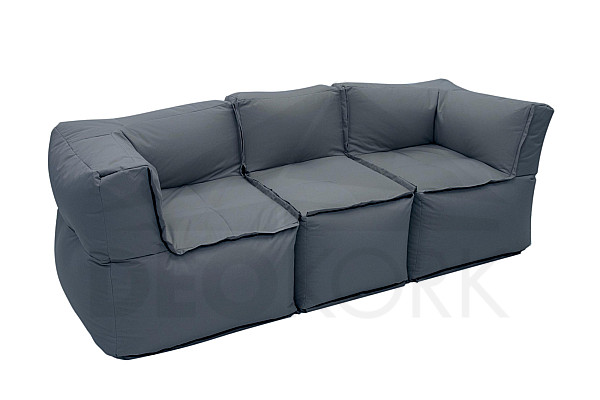 Textile modular 3-seater bench MODULTEX (grey)