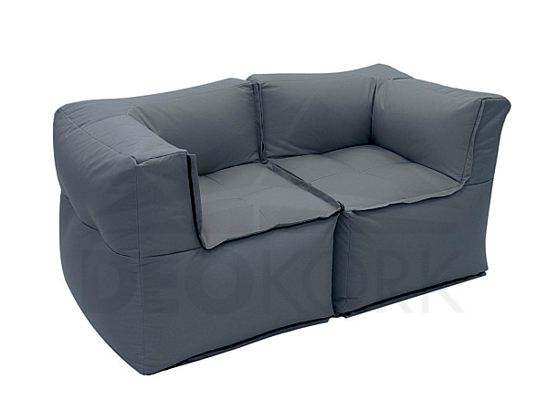 Textile modular 2-seater bench MODULTEX (grey)