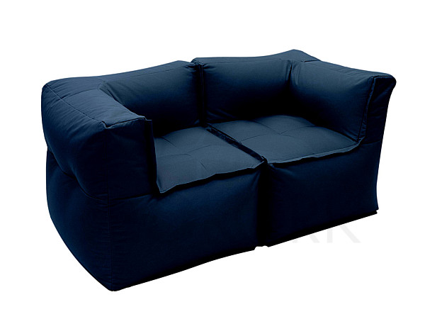 Textile modular 2-seater bench MODULTEX (dark blue)