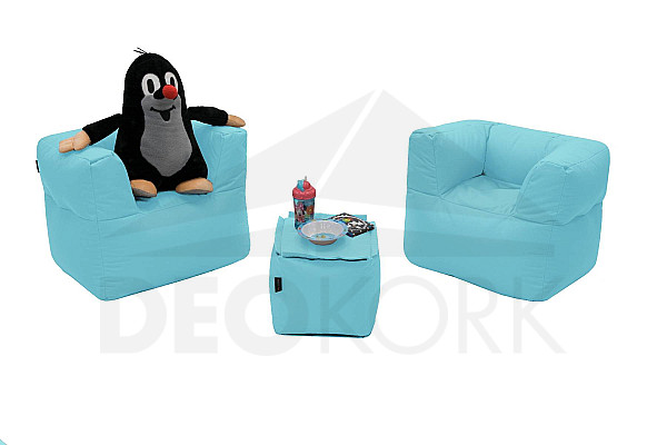 Textile children's modular set MODULTEX KIDS for 2 people (light blue)