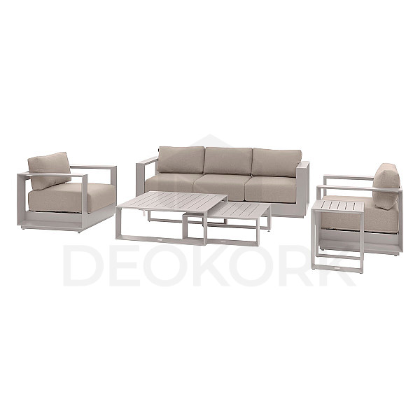 Aluminum corner set for 5 people MADRID NEW (cappuccino)