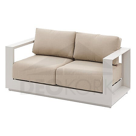 Aluminum 2-seater bench MADRID (cappuccino)