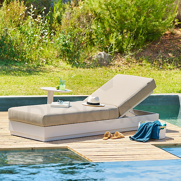 Aluminum lounger MADRID (cappuccino)