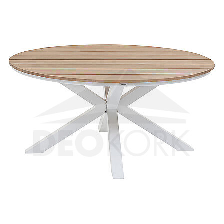 Aluminum dining table COLUMBIA ø 112 cm (white)