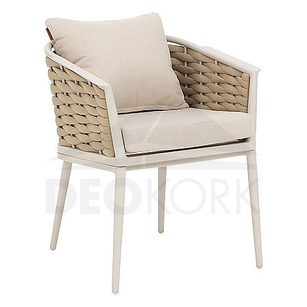 Aluminum dining chair ARCADA (beige)