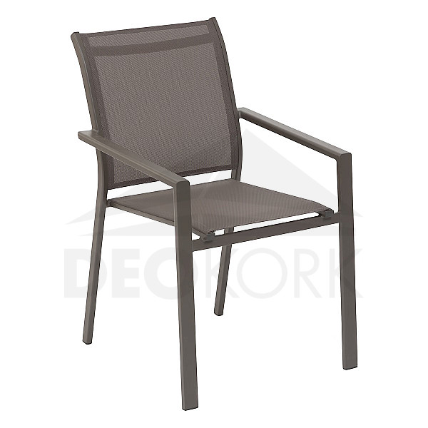 Aluminum armchair with fabric ZEUS (grey-brown)