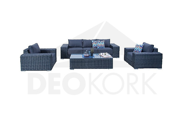 HAMILTON rattan set for 5 people (anthracite)