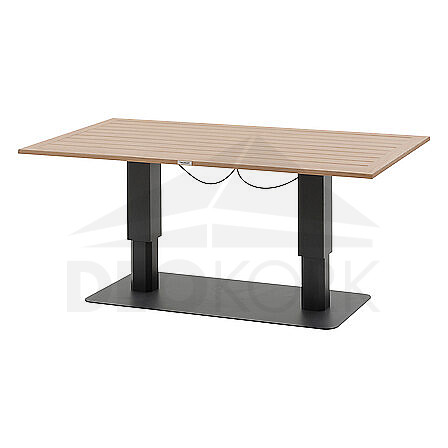 Aluminum extendable table LYON 150x180 cm (anthracite/honey)