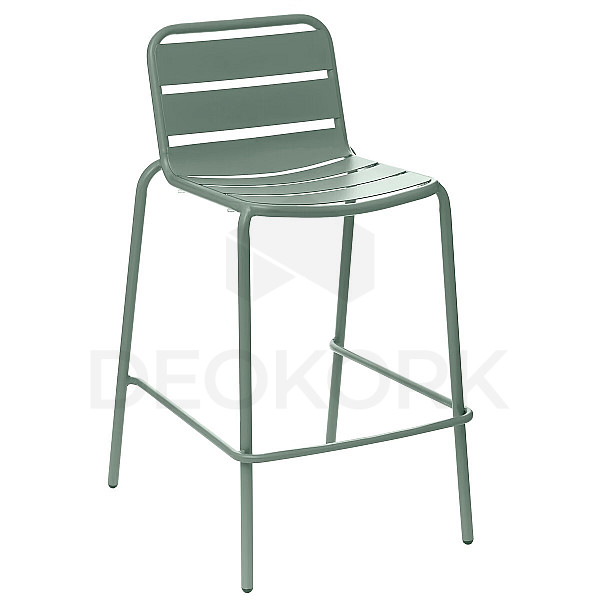 Aluminum bar stool RUBBY (olive)