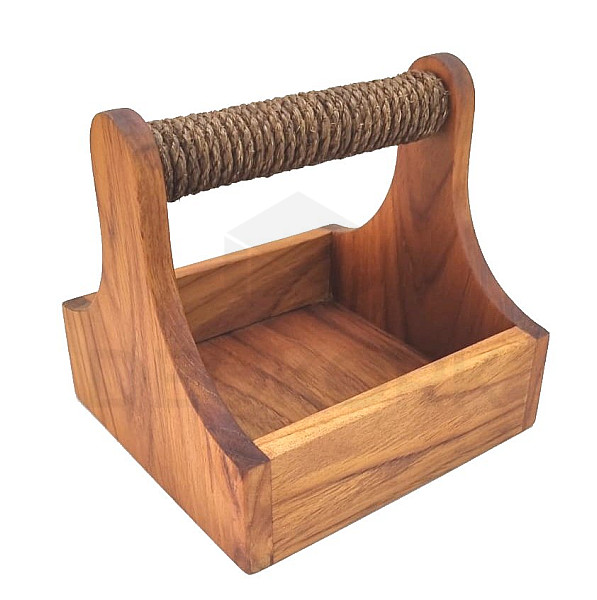 Teak serving basket CADDY